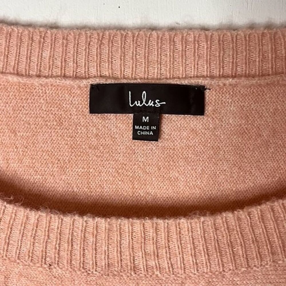 Lulu's Peach Wide Neck Sweater Size Medium - Picture 3 of 6